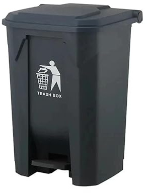 Stalwart 80 Litre Grey Step-On Waste Bin, Indoor Outdoor Recycling Trash Can for Kitchen, Office, Medical, Clinical, Large Commercial Waste Disposal