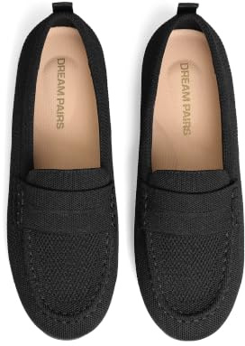 DREAM PAIRS Mocasines Penny Mujer,Negro,37