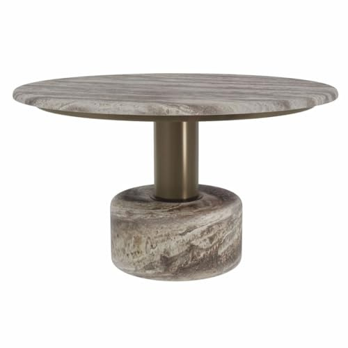 Casa Padrino Luxus Travertin Couchtisch Grau Ø 70 cm - Luxus Wohnzimmer Möbel