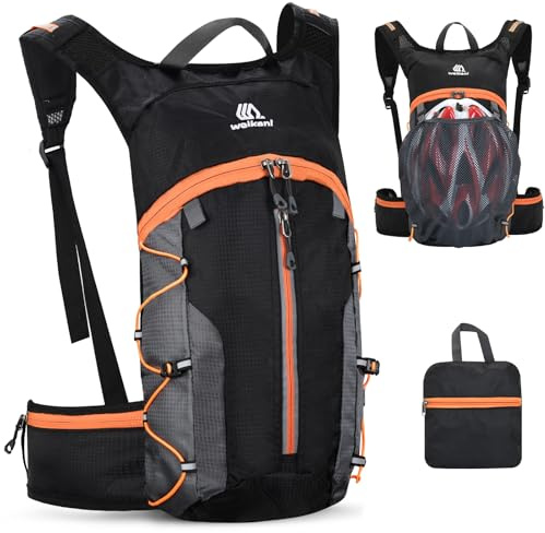 Outplea Zaino da ciclismo pieghevole per uomo e donna, piccolo zaino da trekking impermeabile con cintura in vita, 6 L, leggero, adatto per mountain bike, ciclismo, sci, arrampicata, arancione