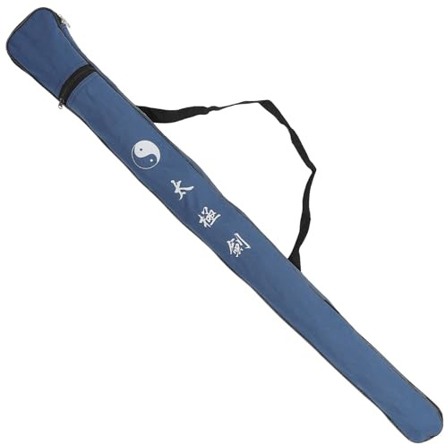 HEANUJJ Bolsa para Espada Tai Chi de Lona Azul, Portátil y Ligera, Cinturón Ajustable, Resistente al Desgaste, Adecuado para Artes Marciales y Ejercicio Matutino