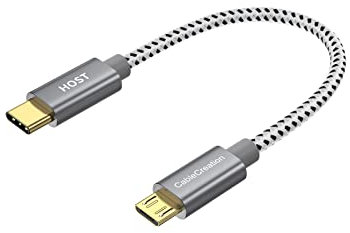 CableCreation USB C auf Micro USB 2.0 Kabel 20cm, OTG TypC zu Micro B Kabel, Hi-Speed 480Mbit/s Datenkabel Kompatibel mit MacBook (Pro), Galaxy S20, S20+,S8, S9, S10, Pixel 3 XL, 2 XL usw. Grau