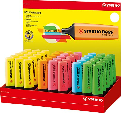 Textmarker - STABILO BOSS ORIGINAL - 45er Display - mit 6 verschiedenen Farben
