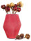 Sendez XXL Blumenvase 4,8 L Sofia Vase Tischvase Glasvase Dekovase Blumentopf Pflanztopf (Rot)