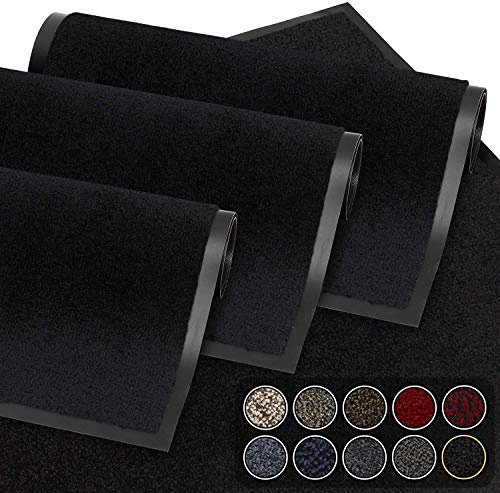 GadHome Felpudo de Entrada, Negra 90x120 cm|Alfombra Exterior para Puerta, Impermeable, Lavable para Atrapar Suciedad para Recibidor|Alfombrilla Antideslizante, Pasillo, Cocina, Dormitorio
