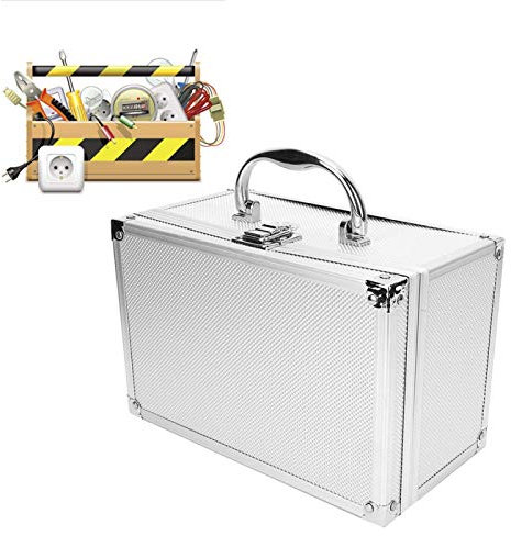 Maletín de herramientas, 230 * 150 * 125 mm Universal Caja de instrumentación de aluminio Caja Vitrina portátil Caja de mano Caja de herramientas Caja de joyería Equipo portátil