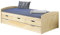 Dmora Bett mit zweitem Ausziehbett und Schubladen, Eichenfarbe, 98 x 63 x 205 cm.