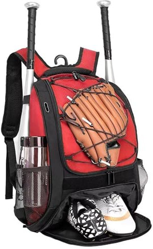 DAFISKY Baseballschlägertasche für Jugendliche – Rucksack für Baseball mit Schuhfach, T-Ball & Softball mit Zaunhaken und Ausrüstung, hält Schläger, Helm, Handschuh