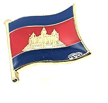 Kambodja Kambodjansk metall emalj landsflagga pin emblem, Metall