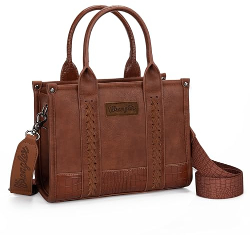 Montana West × Wrangler Tote Handbag for Women Top Handle Vintage Satchel with Detachable Crossbody Strap WG-HB-102-8120S-CO