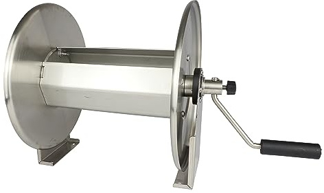 Schlauchtrommel | für Kärcher Kränzle Hochdruckreiniger | bis 400 bar | Edelstahl | 50m Länge | M22x1,5 AG x M22x1,5 AG | Hochdruckschlauch Schlauchaufroller