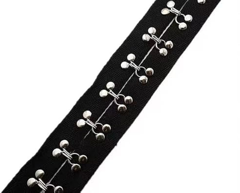 LEVINE hook and eye sewin,Hooks and Eyes Fastenings,Sewing Accessories,1pcs Rivet buckle cotton black 1m spacing 25mm cloth bandwidth 20mm dark buckle DIY clothing accessories decoration