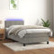 Sufrk Boxspringbett mit Matratze & LED Bett Mit Matratze Polsterbett Boxspringbett Mit Bettkasten Hellgrau 100x200 cm Samt - 3134387