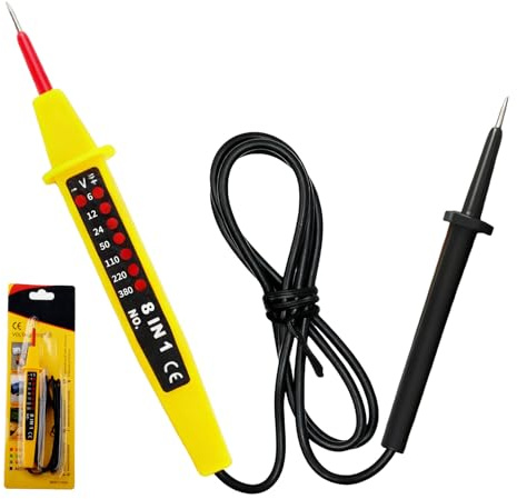 Bipolaire Testeur de Tension 6-380V AC/DC Affichage Numérique LED pour Testeur de Continuité, Tension et Séquence de Phase (Sans Pile)