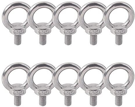 Anneau De Levage 304 Acier Inoxydable Filetage Mâle Boulon À Oeil M6X11 Boulon Vis Machines Épaule Levage de Poids Marin Boulons 10 PCS
