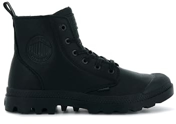 Palladium unisex pampa dragkedja läder ankelstövel, Svart, 9 UK