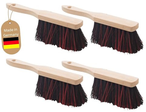 Novaliv 4er Set Handfeger Klein Arenga & ELASTONBORSTEN Handbesen Auto Kehrwisch Industriehandfeger Auto Schneebesen Holz Hand Brush Handfeger Grob Handfeger Camping Besen Vorzeltteppich Wohnwagen