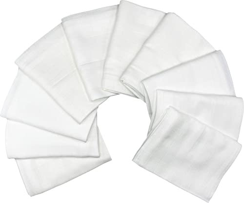 Clevere Kids Mulltücher Spucktücher Mullwindeln 10er Pack weiß | Premium Qualität | 70x80 | schadstoffgeprüft | Kochfest