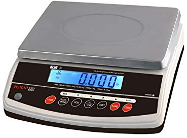 VisionTechShop TVD-12 Digital Bench and Counter Scale, Lb/Oz/Kg/g Switchable, 12lb Capacity, 0.002lb Readability, Counting and Percentage Mode, Single Display, NTEP Legal for Trade, CC# : 20-032
