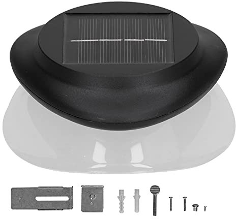 Luz solar para valla 9LEDs IP55 Impermeable 6500K Luces de sensor solar inalámbricas Luces de seguridad solar para valla de jardín Puerta delantera Patio trasero Cubierta de garaje Luz blanca