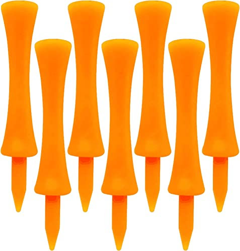LOVMEAD Golf Tees Kunststoff Driver 32 39 45 51 58 70 mm Set Wert 50 Stück, Golftee Lang Plastik Rot Blau Gelb Weiß Rosa Orange Bunt Castle Tee 1-1/2 1-3/4 2 2-1/4 2-3/4（Orange）