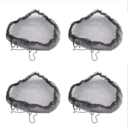 INIFLM 4pcs Mesh Cover for Outdoor Garden Rain Barrels,32.6in Rain Barrel Screen Netting Cover with Draw String, Rain Water Collection System Buckets Netting Screen Rainwater Barrel Cover
