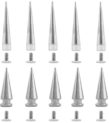 GORGECRAFT 30 Sets 2 Größen 20mm 40mm Spike-Nieten Silberkegel Punk-Rundspikes Nieten Große Schraubnieten Zum Anschrauben Konische Lange Metallspikes Für Heimwerker Bastelarbeiten Kleidung Jacken