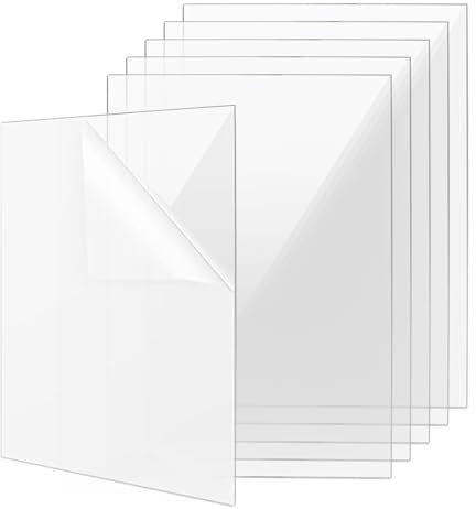 JIEHIN 6 Stück Acrylglas Platte A4, 297 x 210 x 2mm Acrylplatte Transparent, Rechteckig Acrylplatten Kunststoffplatte für Handwerk, Schilder, Glasersatz, Bilderrahmen, Tischaufsteller