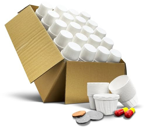 RE-GEN Lot de 1000 gobelets en papier ciré multi-usages 14 ml | Pots doublés cirés résistants aux fluides | Idéal pour la distribution et l'application de médicaments, la maison, la cuisine, les arts