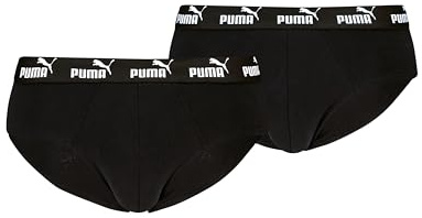 PUMA Men's Elements Brief, Black, L (2er Pack)