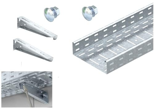 Kabelrinne 1830x100x60 mm mit 2 Stck. Wandausleger 100mm 900538-900515