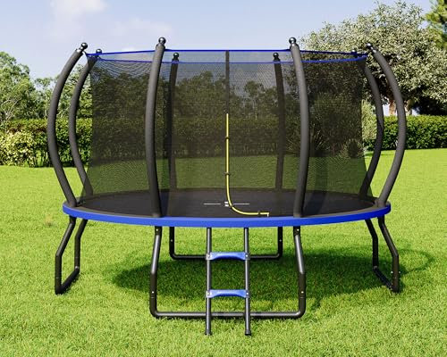 YUMPIE 14FT Outdoor Trampoline with Enclosure Net and Ladder, ASTM Approval