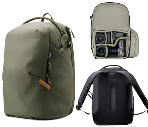 PGYTECH OneGo Lite Camera Backpack 22L Lightweight Camera Bag Compatible with Sony/Canon/Nikon/DSLR/SLR Mirrorless Cameras, Water-Resistant BackPack for Urban & Travel Photography, Forest Green