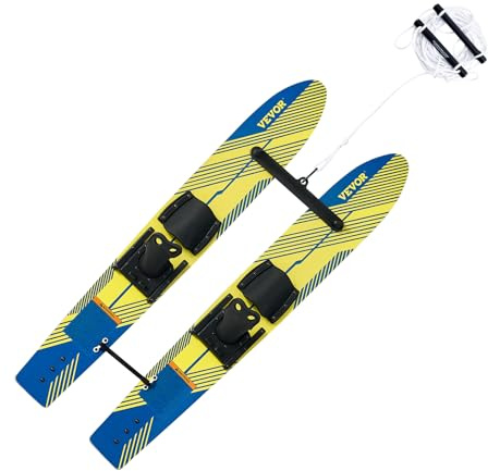 VEVOR Wasserski 116,8 cm (Ausbildungsmodell) mit verstellbaren X-7-Bindungen, Doppelgriffseil und Abnehmbarer Stabilisierungsstange, Wasserski-Kombination für Jugendliche bis 136 kg
