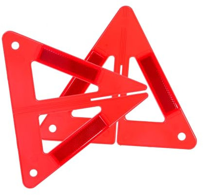 PRETYZOOM Triangolo di Emergenza Triangolo di Segnalazione Riflessivo Riflettore Triangolo Dell'auto Strada Triangolo Riflettente Triangoli di Emergenza per Auto PVC Rosso