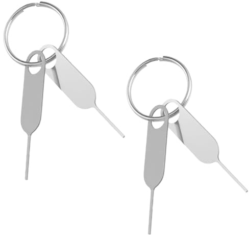 louuuou 4 PCS Sim Card Removal Tool Set, Sim Ejector Tool Durable Give Two Buckles Strong SIMs Cards Pin Practical Ejector Tools, Suitable for Most Mobile Phone