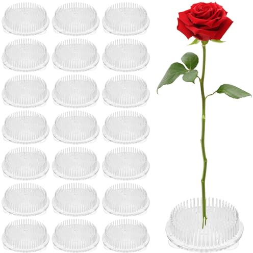 32 st blomhållare i plast, 7 cm klar rund pin blomgroda med 3 sugkoppar, genomskinliga blomsterarrangeringsverktyg för heminredning och bröllop, Kenzan blomhållare bas