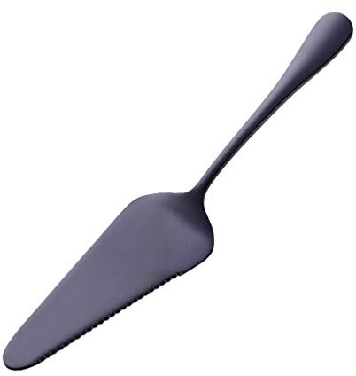 DOITOOL Paletta per torte in acciaio inox 304, nero, in acciaio inox nero, per pizza, per torte, pizza e formaggio, 22 cm, colore nero
