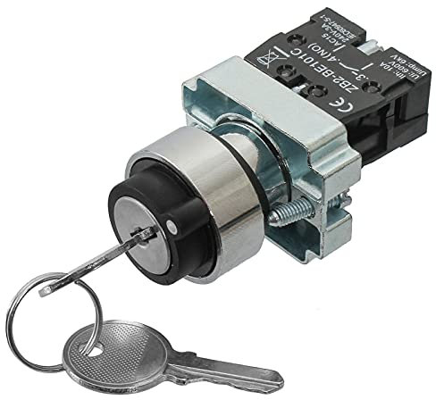 Schlüsselschalter Sicherheits Sperrschalter inkl. 2x Schlüssel Einbauloch: Ø22mm