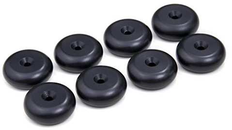 PrecisionGeek – Speaker Spike Pads Ø20 mm, Round Shape, Black Aluminium, Vibration Dampers for HiFi Speakers, Subwoofers, Cabinets, Stands and Soundbars – Set of 8 Pads