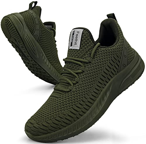 Feethit Femme Basket Chaussures Running Confort Sport Gym 36 Vert