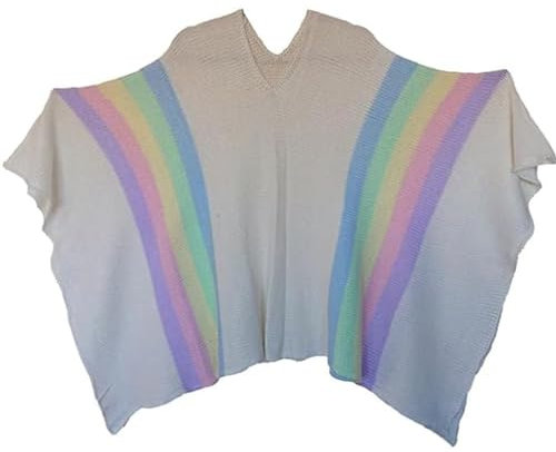 Gamboa Poncho de lana de alpaca para mujer, ponchos con capucha, poncho de lana mexicana, para invierno, vaquero, hippie, multicolor, Talla única