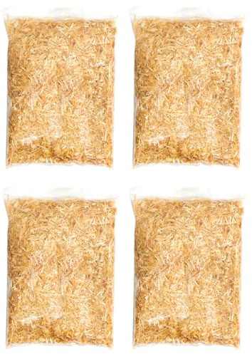 Tradineur - Confezione da 4 sacchetti di paglia frantumata per presepe - Accessorio per decorazione alla nascita - Ideale per gli ultimi dettagli