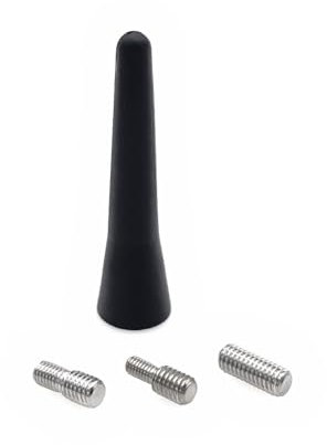 JZK 6.5cm Car Radio Mini Aerial Antenna, Universal Replacement Car Roof Aerial Mast, Small Short AM/FM Aerial Accessories, With 3 Screws M4 M5 M6