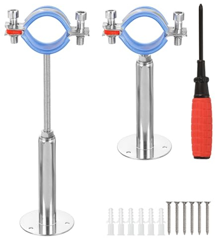 QUARKZMAN 2 st rörfäste, takmontering rörfäste för väggmontering rostfritt stål, justerbar höjd 100–200 mm för Od rör 38–40 mm