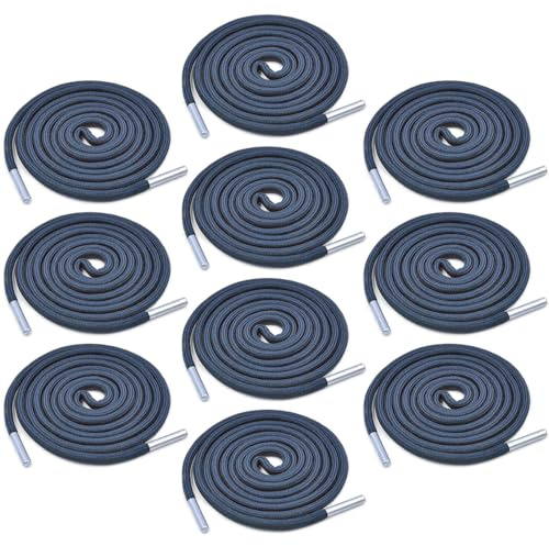 Leliafleury 10 cordones de repuesto redondos de poliéster, cordón universal para sudaderas con capucha, pantalones deportivos, suéteres, color azul marino