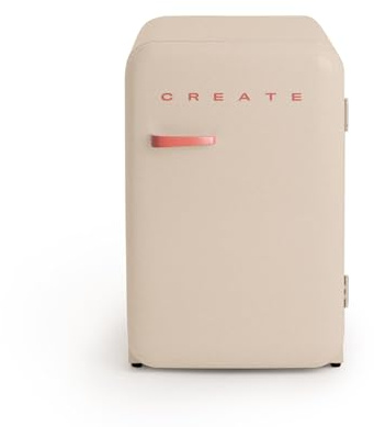 CREATE / RETRO FRIDGE 83.5 TERRACOTA/Frigorífico arena maneta terracota / 98W. bajo consumo. 2 estantes. regulador temperatura. botellero. 56x54x84cm