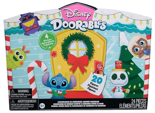 Disney Doorables Calendario de Adviento 2024 | 24 piezas con calcomanías (Disney Doorables)