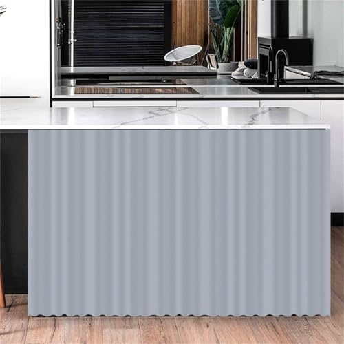Odot Schrank Vorhang mit Klettband Küche, Solide Farbe Schrankvorhänge Küche Staubdichter Schrank Vorhang Selbstklebend Privatsphäre Schrankgardine für Kleiderschrank (Hellgrau,140x100cm)