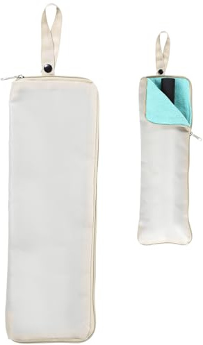 QUARKZMAN Bolsa para Paraguas Mojados, 11 x 5 Pulgadas Funda Reversible Impermeable de Tela Oxford para Paraguas Plegables Estuche Portátil Impermeable para Viajes Hogar Exteriores, Beige